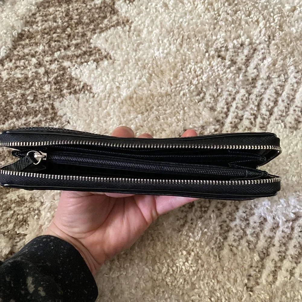 Coach Black Wallet with Silver Zipper - Picture 4 of 4